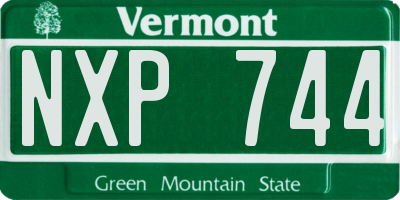 VT license plate NXP744