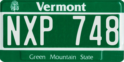 VT license plate NXP748