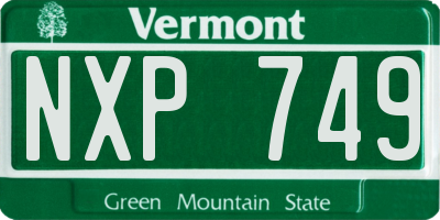 VT license plate NXP749
