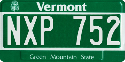 VT license plate NXP752