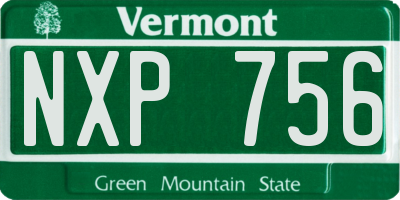 VT license plate NXP756