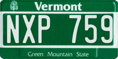 VT license plate NXP759