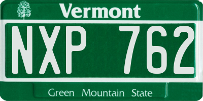 VT license plate NXP762