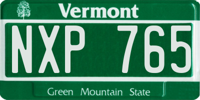 VT license plate NXP765