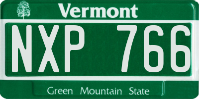 VT license plate NXP766