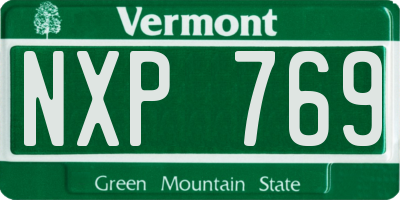 VT license plate NXP769