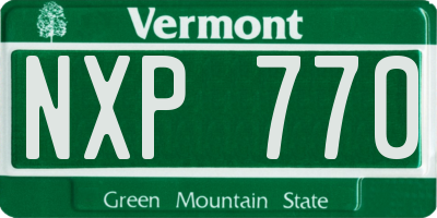 VT license plate NXP770