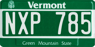 VT license plate NXP785