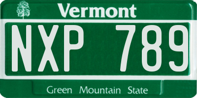 VT license plate NXP789