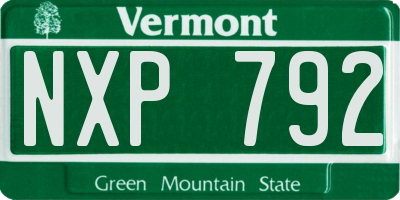 VT license plate NXP792
