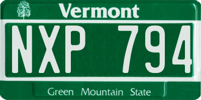 VT license plate NXP794