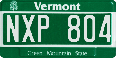 VT license plate NXP804
