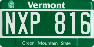 VT license plate NXP816