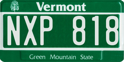 VT license plate NXP818