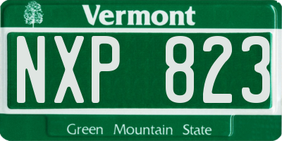 VT license plate NXP823