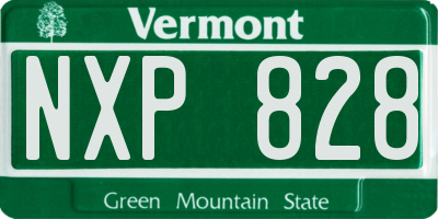 VT license plate NXP828