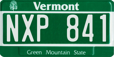 VT license plate NXP841
