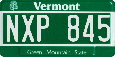 VT license plate NXP845