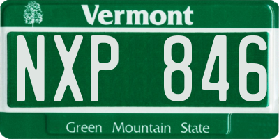 VT license plate NXP846
