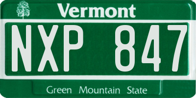 VT license plate NXP847