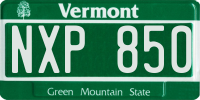 VT license plate NXP850