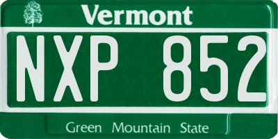 VT license plate NXP852