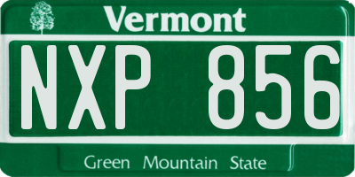 VT license plate NXP856