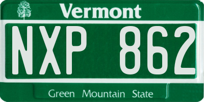 VT license plate NXP862