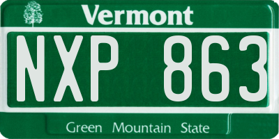 VT license plate NXP863