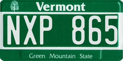 VT license plate NXP865