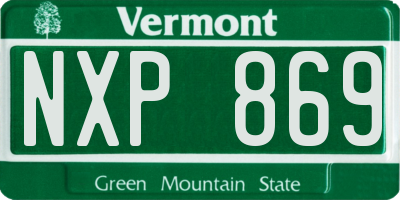 VT license plate NXP869
