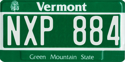 VT license plate NXP884