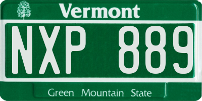 VT license plate NXP889