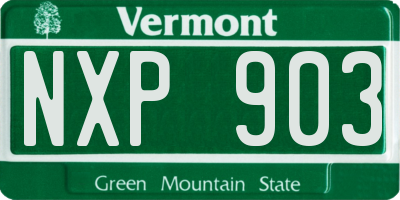 VT license plate NXP903