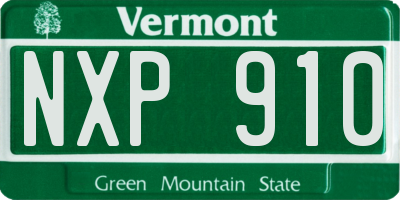 VT license plate NXP910