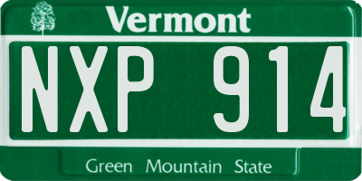 VT license plate NXP914