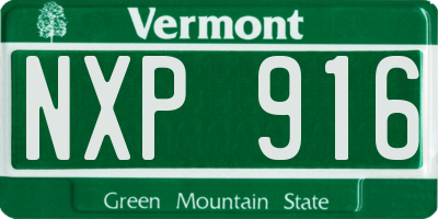 VT license plate NXP916