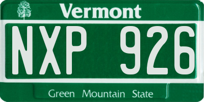 VT license plate NXP926