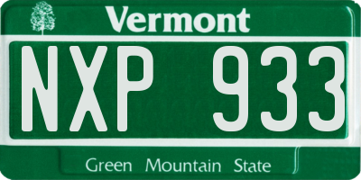 VT license plate NXP933