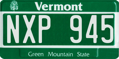 VT license plate NXP945