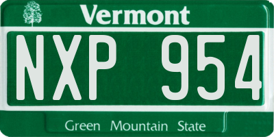 VT license plate NXP954