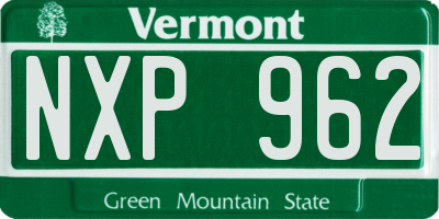 VT license plate NXP962