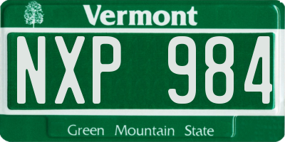 VT license plate NXP984