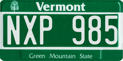 VT license plate NXP985