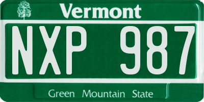 VT license plate NXP987