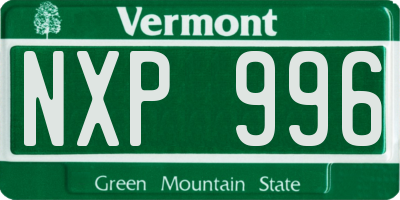VT license plate NXP996