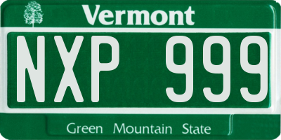 VT license plate NXP999