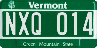 VT license plate NXQ014