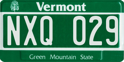 VT license plate NXQ029
