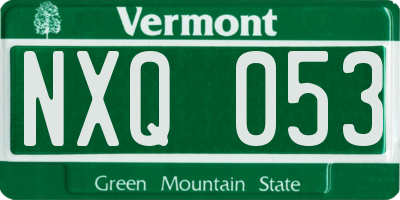 VT license plate NXQ053